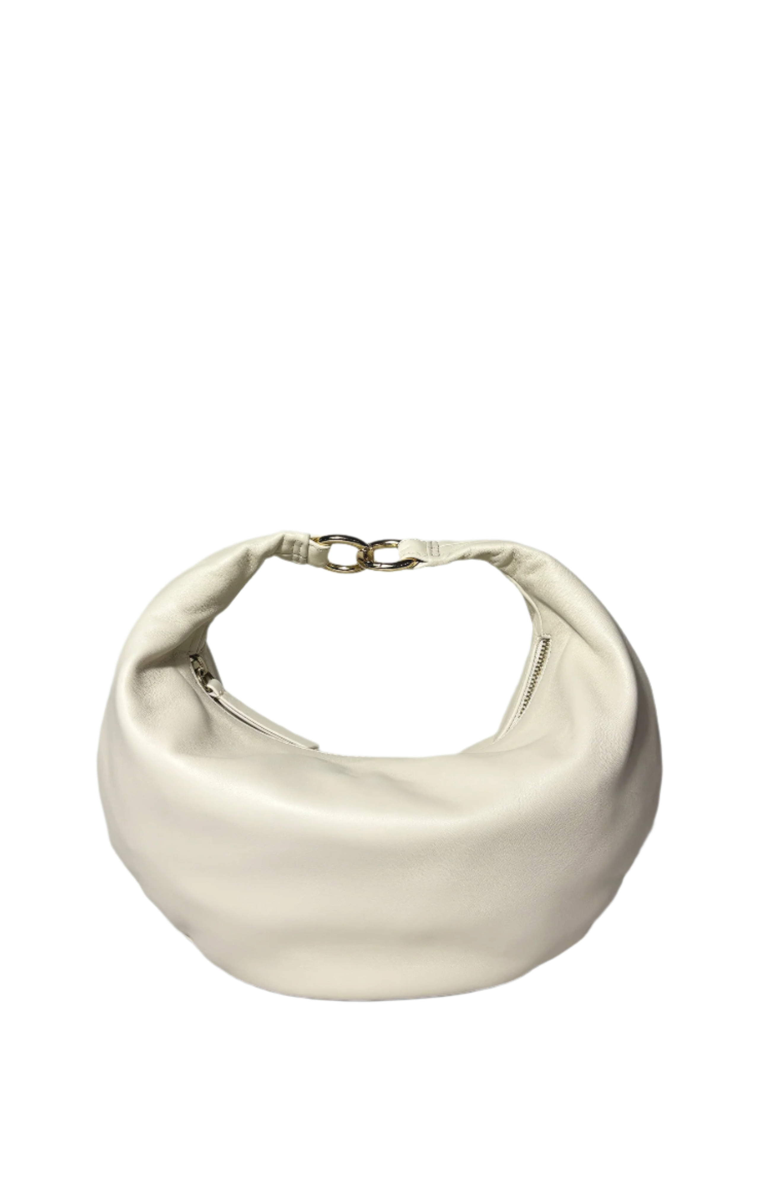 HYER GOODS Leather Convertible Hobo Crescent Ring Bag, Alternate, color, Off-White