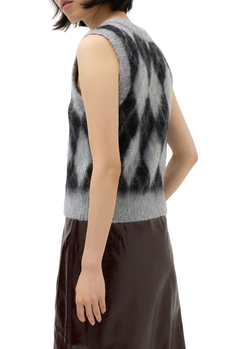 Argyle Oversize Sweater Tank, Alternate, color, GREY