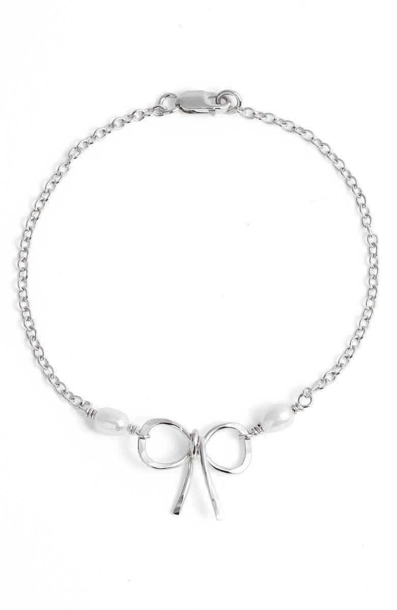 Nashelle Ellie Bow Bracelet, Main, color, Sterling Silver