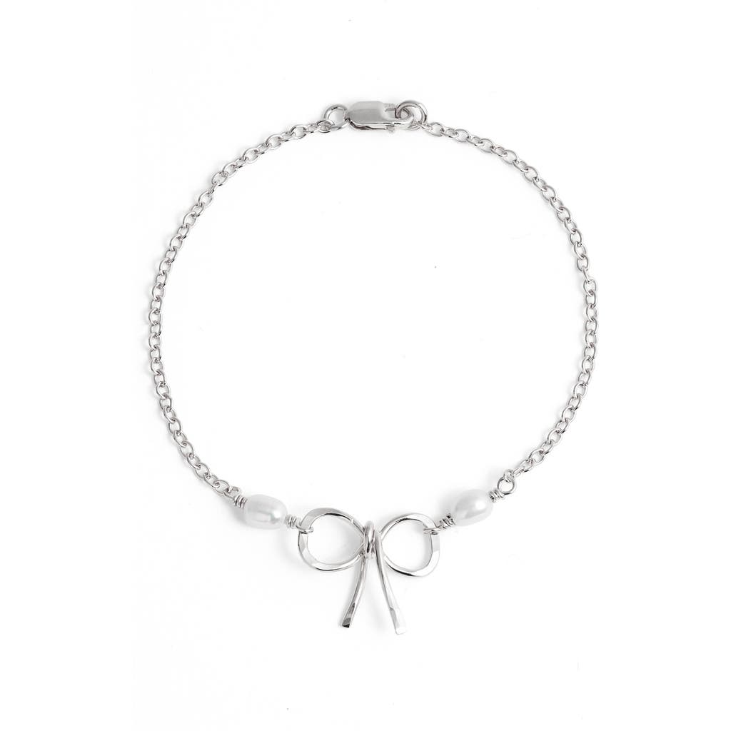 Nashelle Ellie Bow Bracelet In Sterling Silver