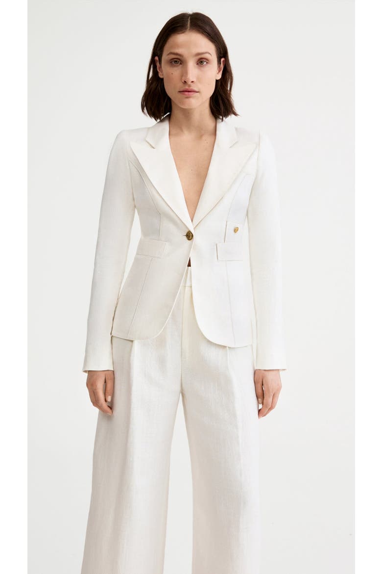 Linen Classic Duchess Blazer, Main, color, White Linen