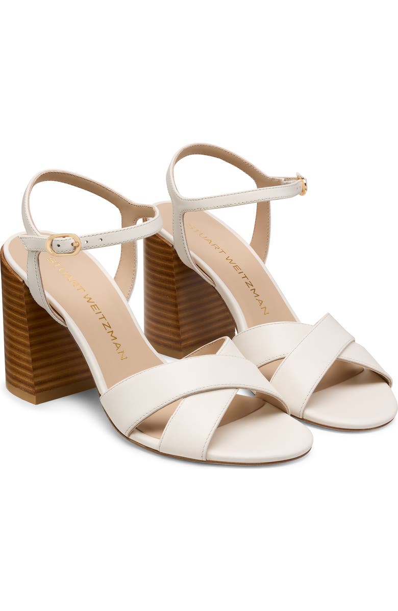 Stuart Weitzman Alyssa Ankle Strap Sandal, Alternate, color, Cream/ New Camel