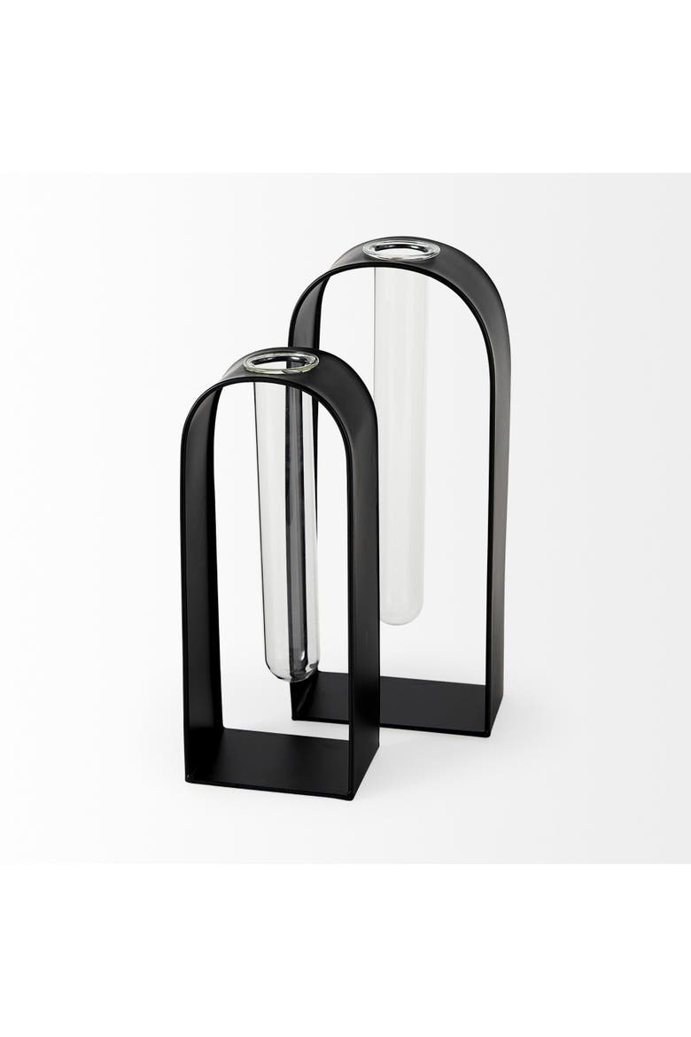 Boyer Set of Two Test Tube Decorative Objects, Alternate, color, Black