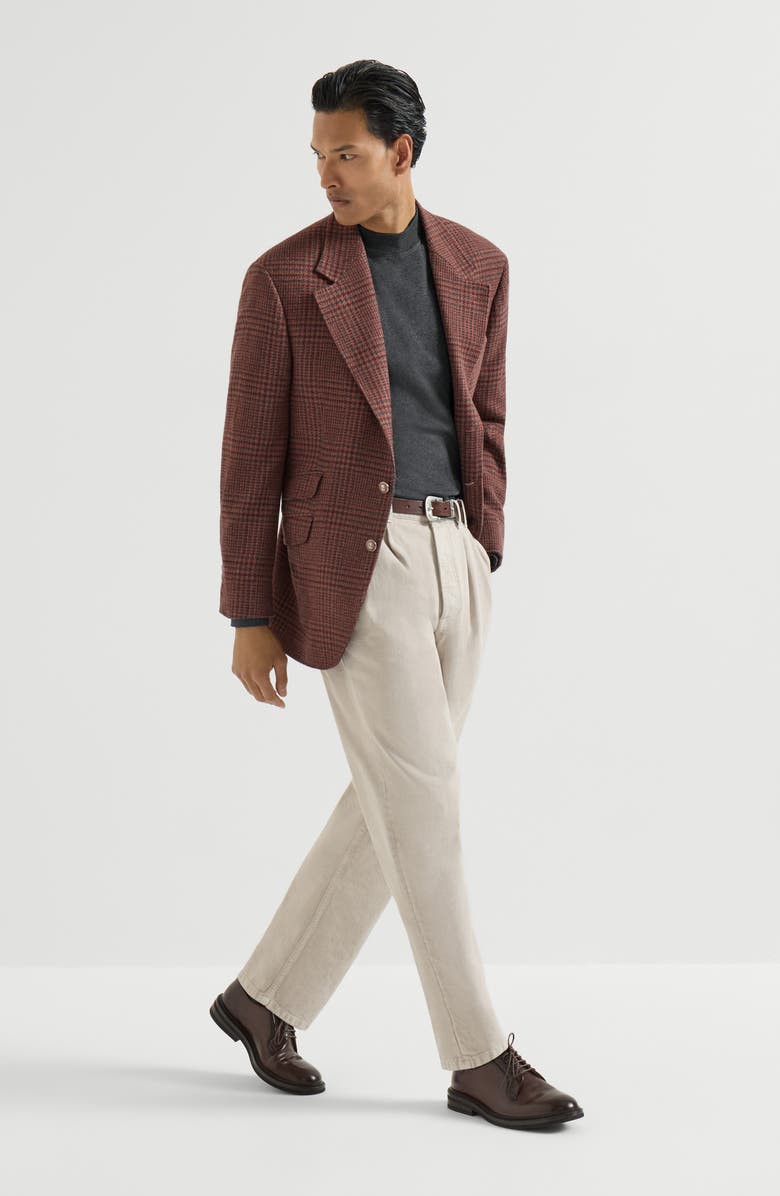 Brunello Cucinelli Cotton jersey long sleeve mock neck T-shirt, Alternate, color, Anthracite
