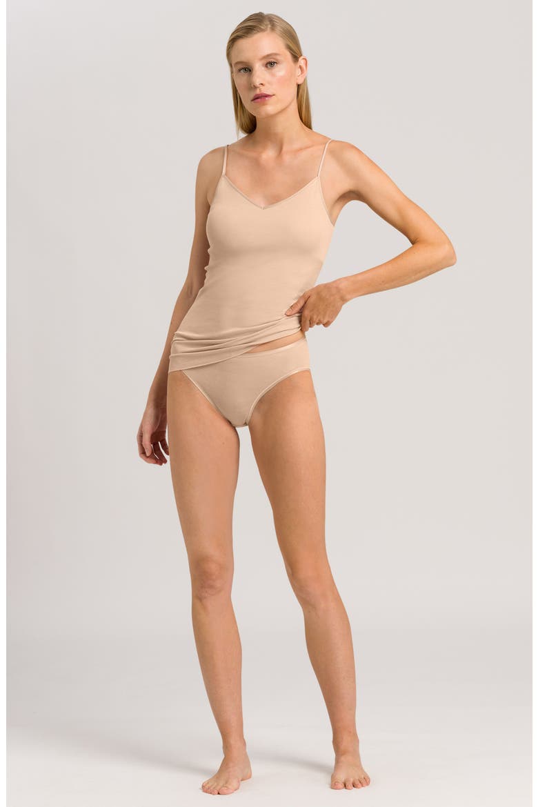 Cotton Seamless Padded Spaghetti Camisole, Alternate, color, BEIGE