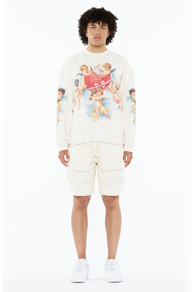 Artwork Logo Graphic Sweatshirt, Alternate, color, WINTER WHITE