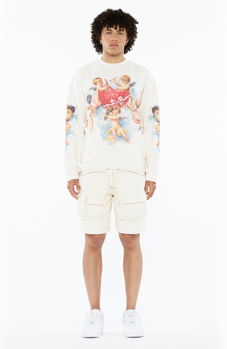 Cult of Individuality Artwork Logo Graphic Sweatshirt, Alternate, color, Winter White