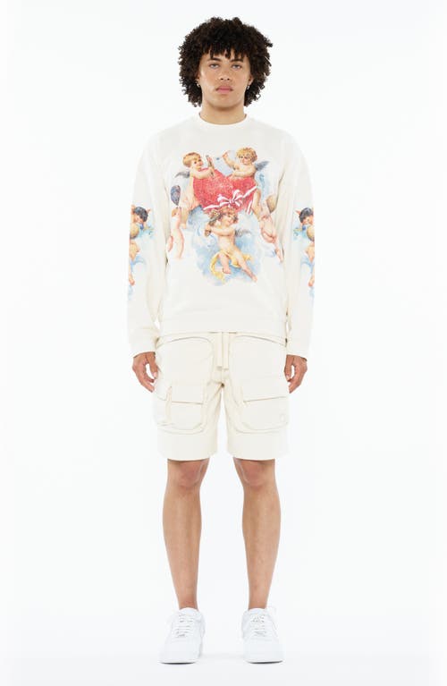 Cult Of Individuality Artwork Logo Graphic Sweatshirt In Winter White