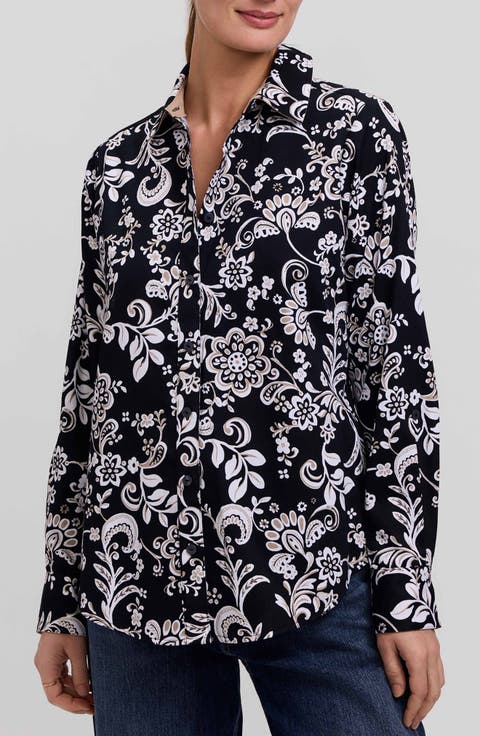 Margie Daisy Cotton Button-Up Shirt