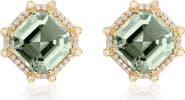 GOSHWARA Asscher Cut Stone Stud Earrings