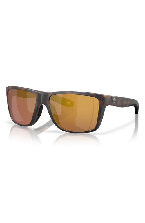 Costa Del Mar Broadbill Ii 58mm Polarized Rectangular Sunglasses In Matte Tortoise/gold