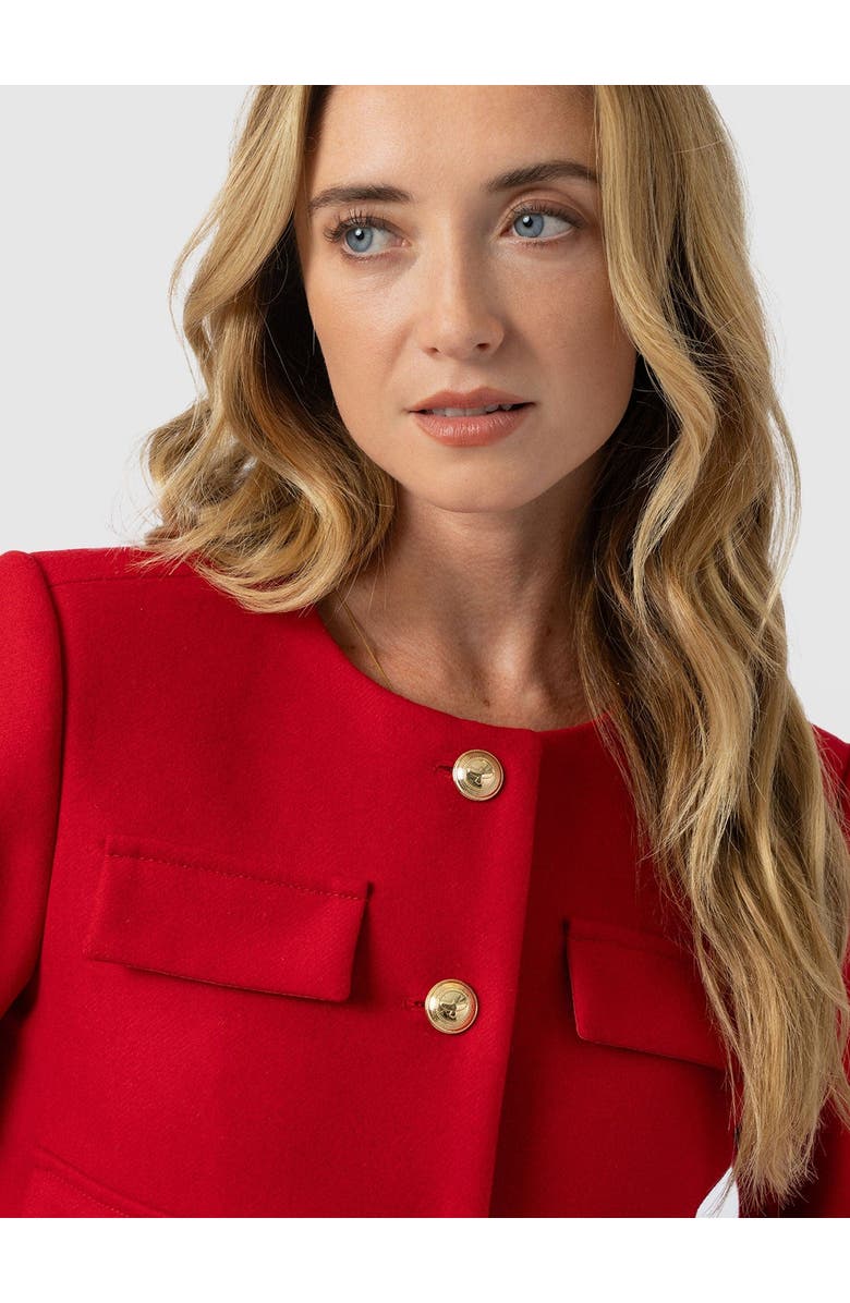 Saint + Sofia Colette Jacket, Alternate, color, Red