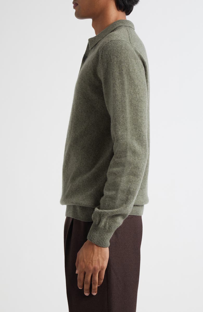 Sunspel Lambswool Polo Sweater, Alternate, color, Sea Moss