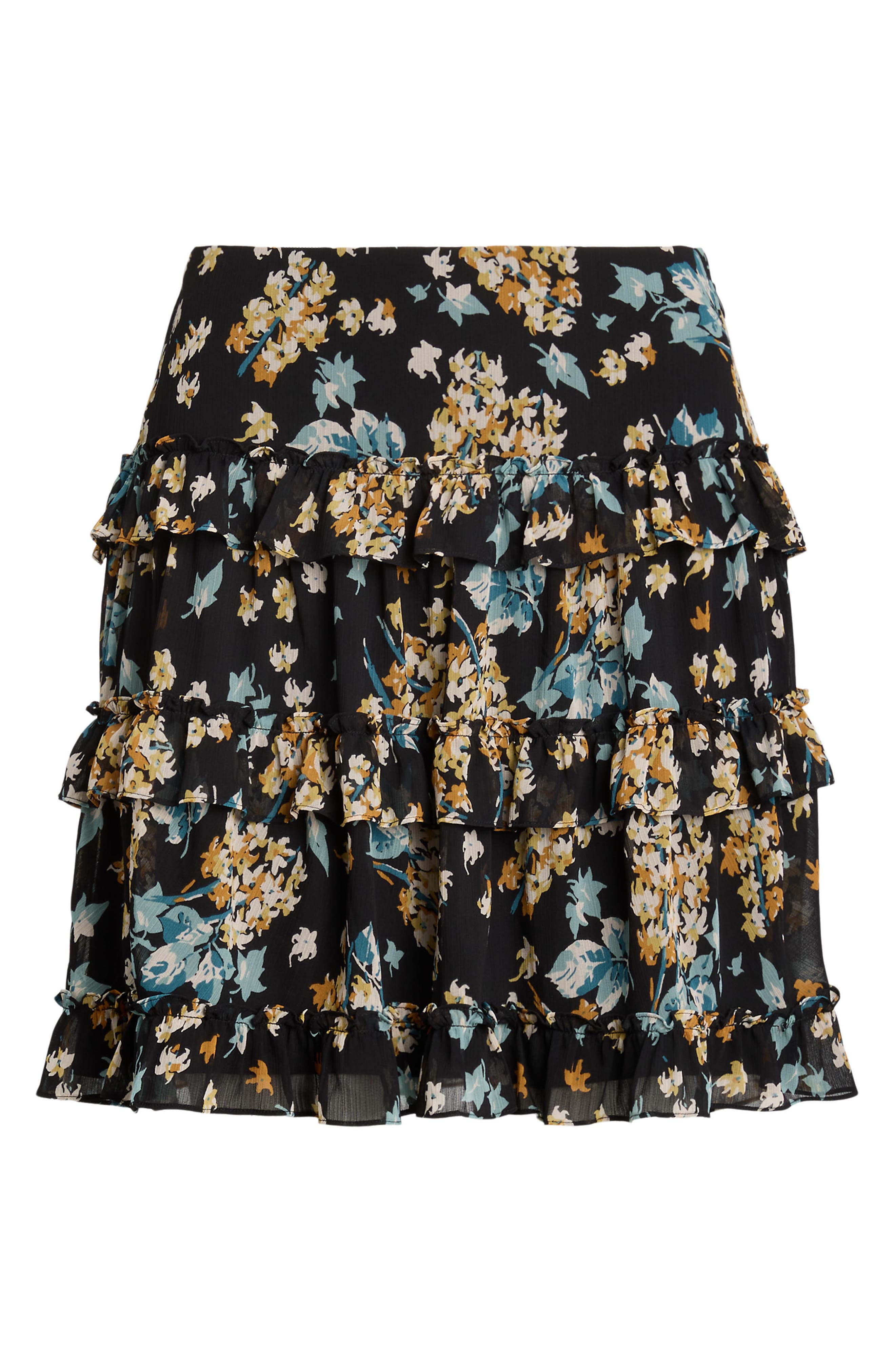 Crinkle Georgette Ruffle Miniskirt