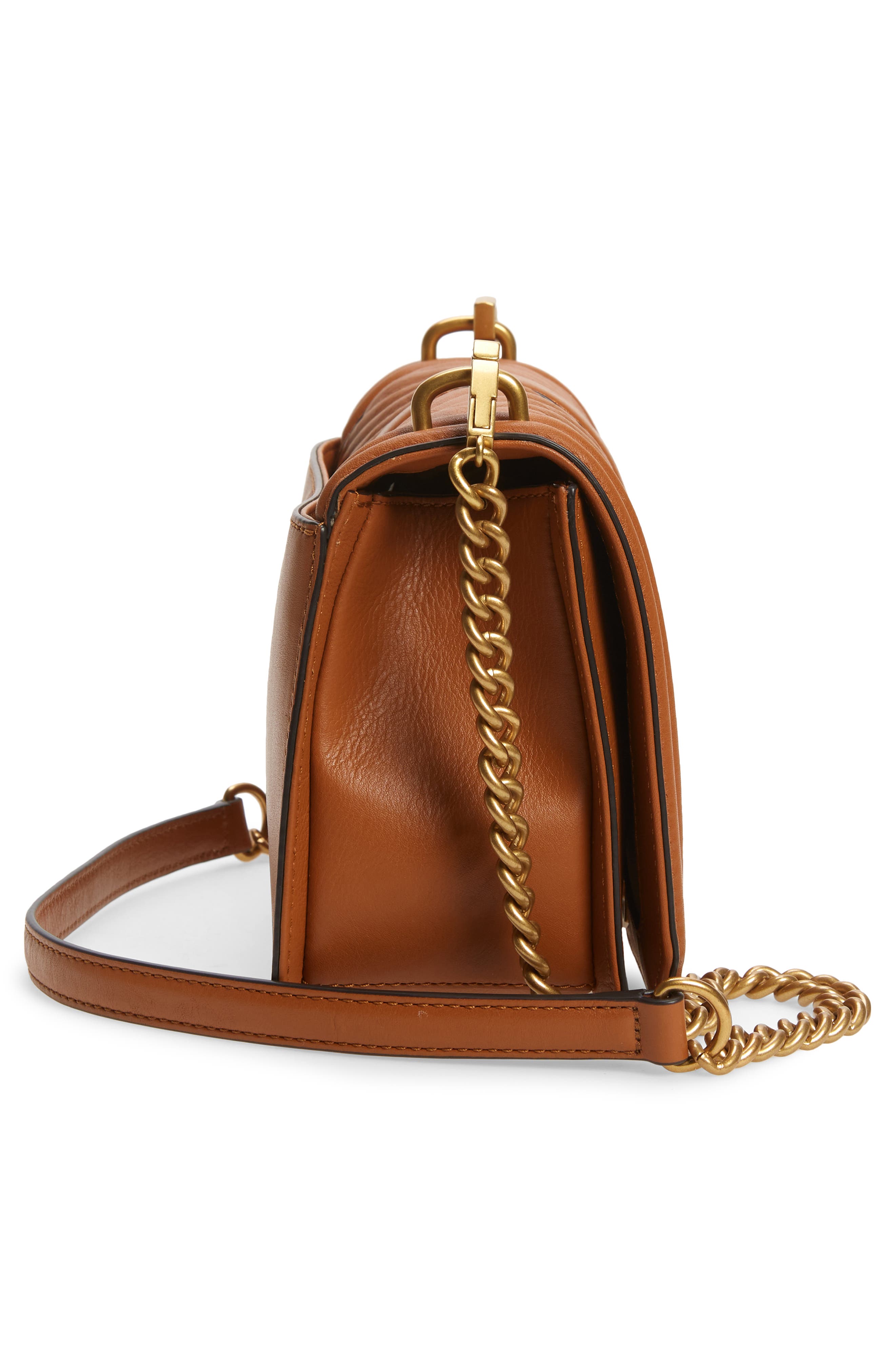 Love Chevron Quilted Leather Crossbody Bag, Alternate, color, CARAMELLO
