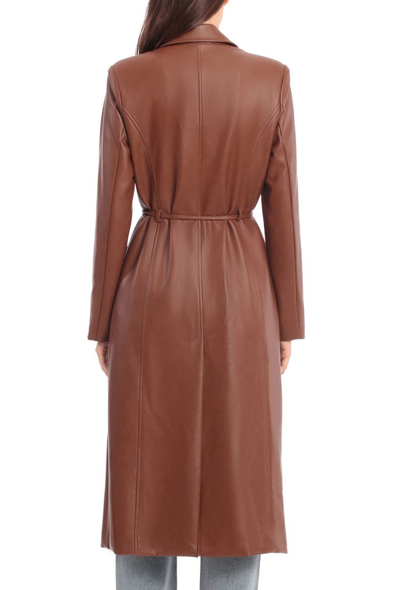 Faux Leather Trench Coat, Alternate, color, SIENNA