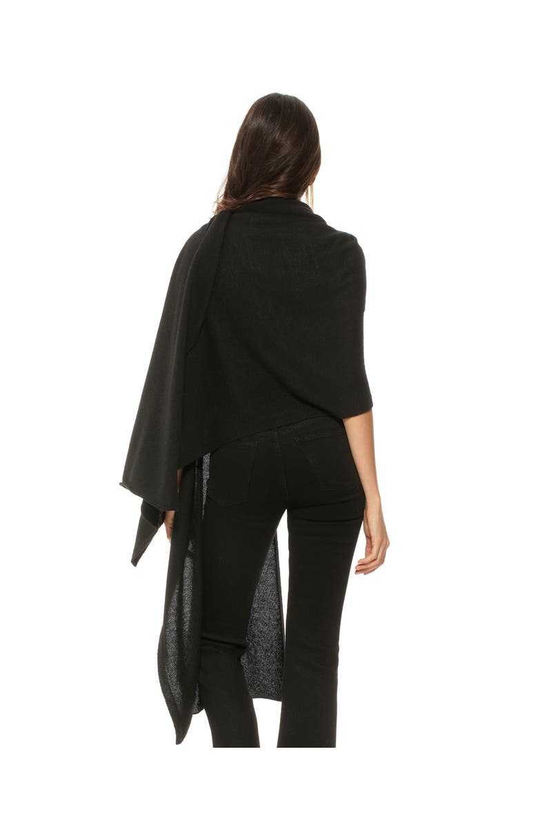 Monticelli Cashmere Pure Cashmere Feather-Light Maxi Wrap Stole, Alternate, color, Black