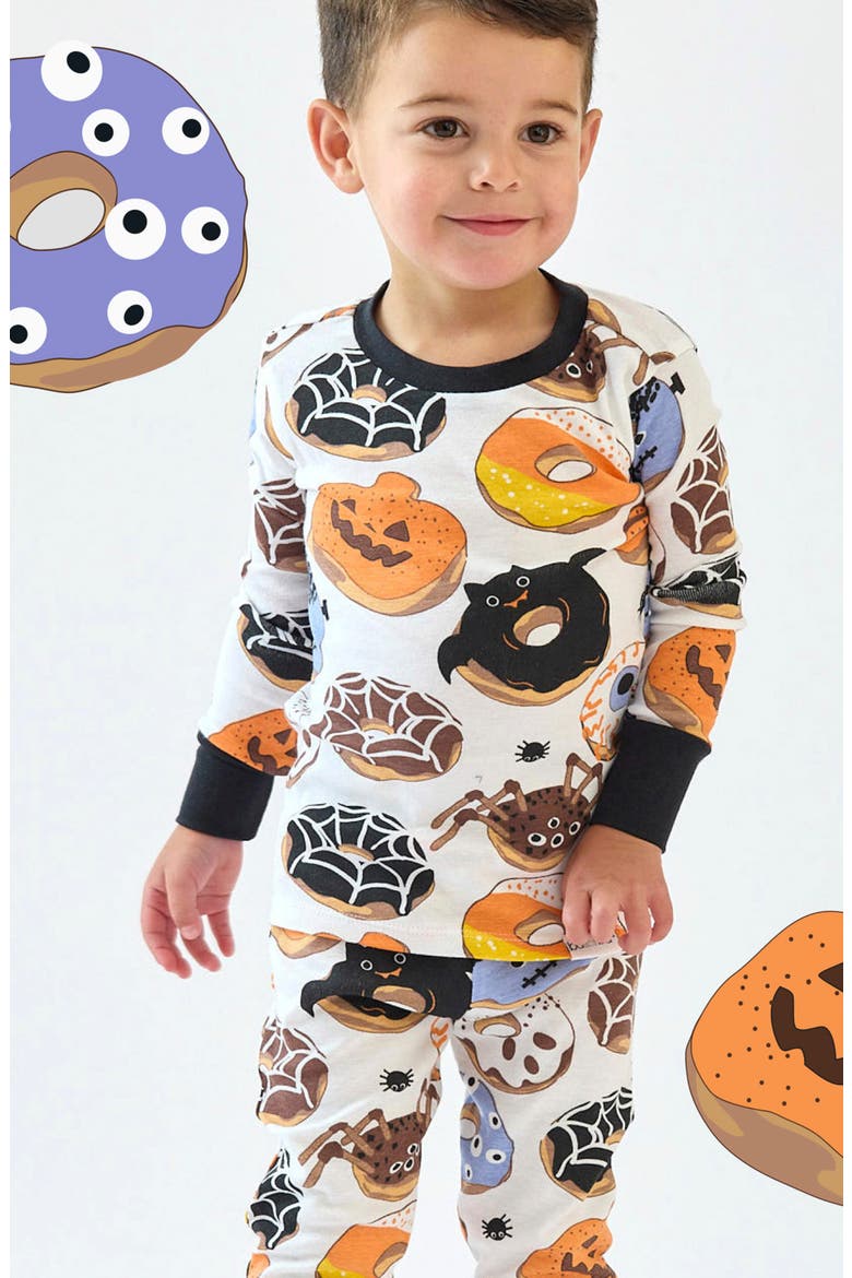 Kids' Zen Print Fitted Organic Cotton Two-Piece Pajamas, Alternate, color, SPOOKY SWEET