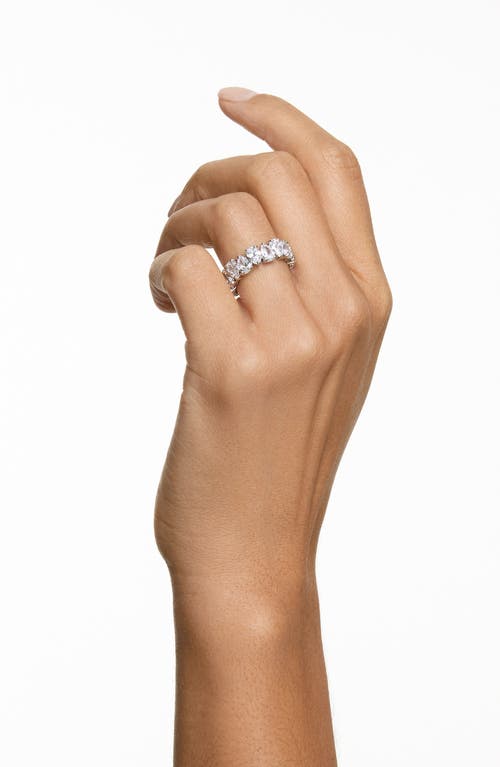 Swarovski Matrix Pear Cut Crystal Eternity Ring In White