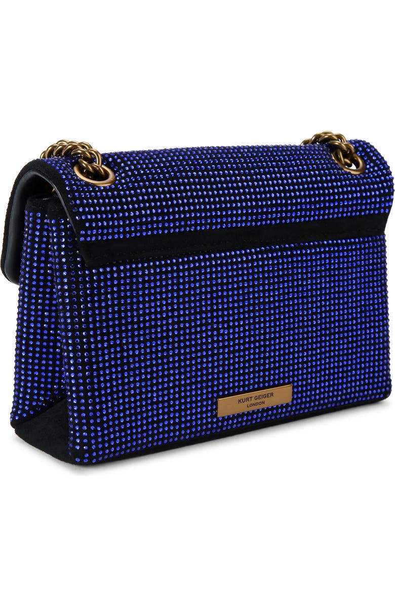 Kurt Geiger London Mini Kensington Embellished Fabric Convertible Crossbody Bag, Alternate, color, Dark Blue