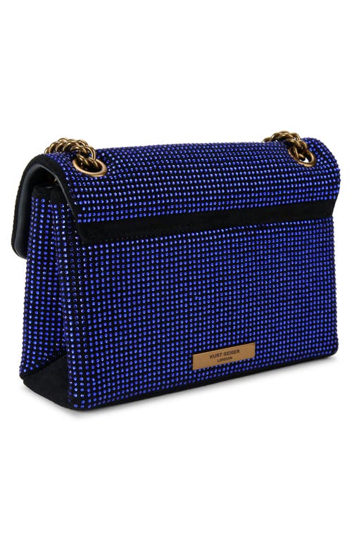 Kurt Geiger London Mini Kensington Embellished Fabric Convertible Crossbody Bag In Blue