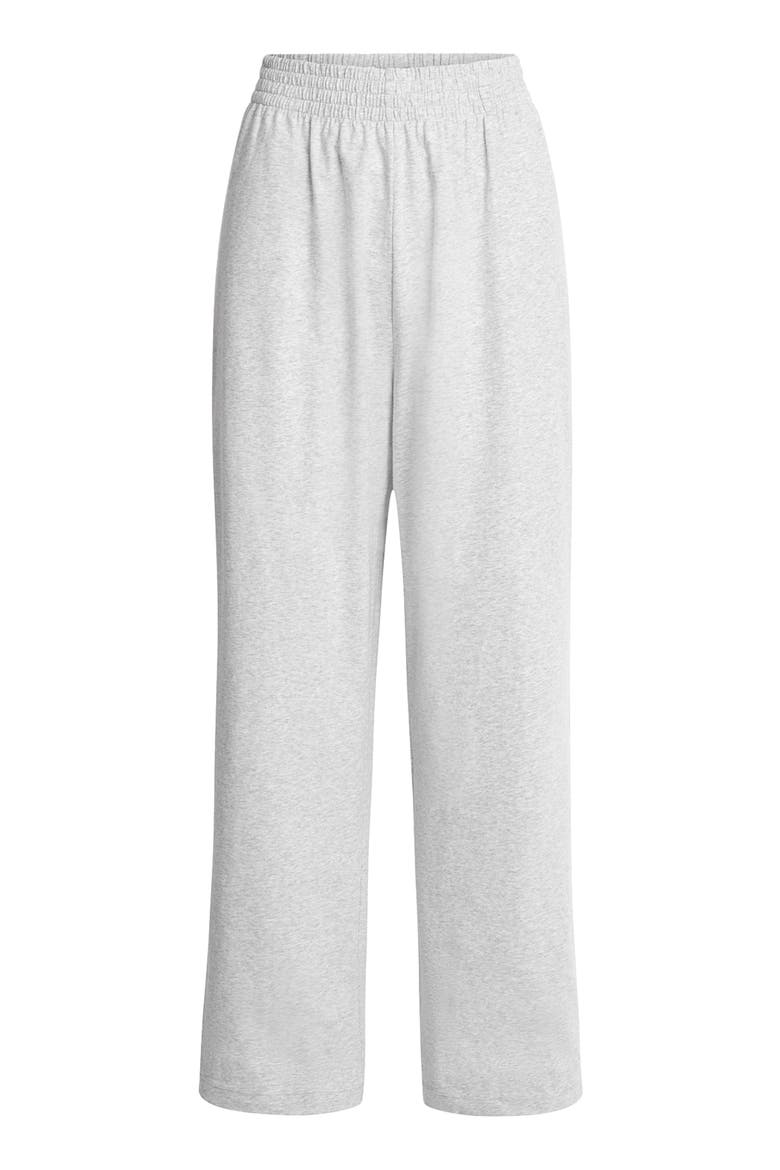 Cotton Blend Jersey Wide Leg Pants, Alternate, color, LIGHT HEATHER GREY