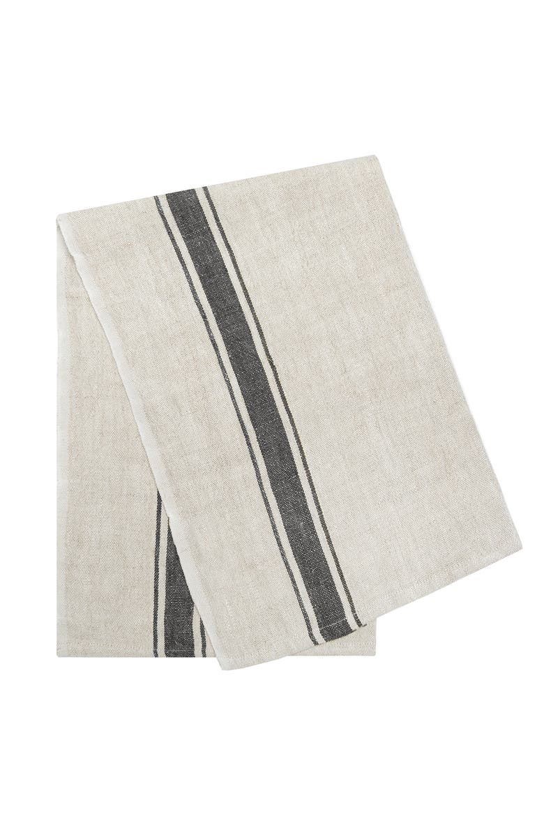 Marseille Tea Towels - Set of 2, Alternate, color, Black, Natural 20" x 30"