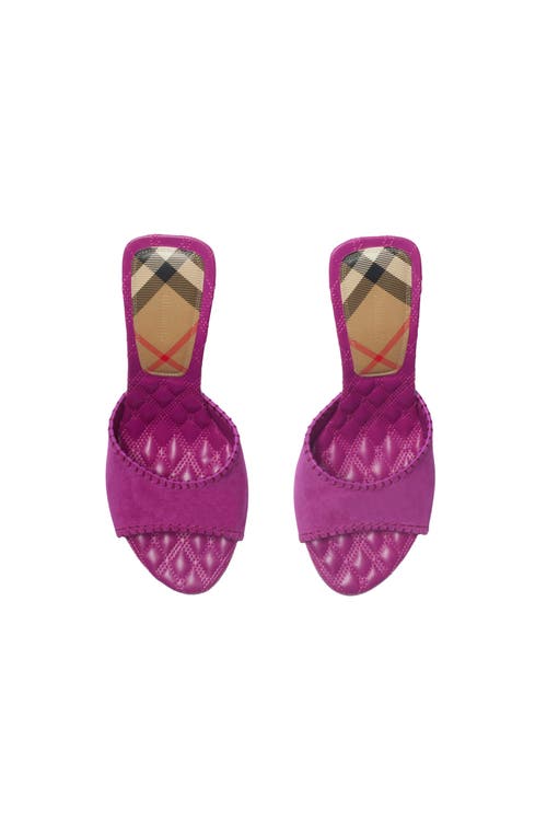 Burberry Suede Cabana Mules In Urchin