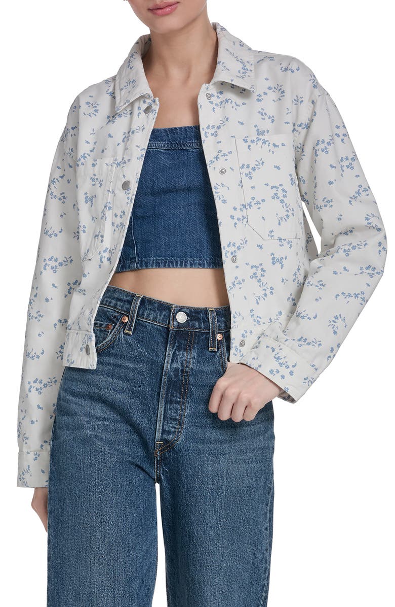 Levi's Floral Print Shirt Jacket, Alternate, color, White Blue Ditsy Floral