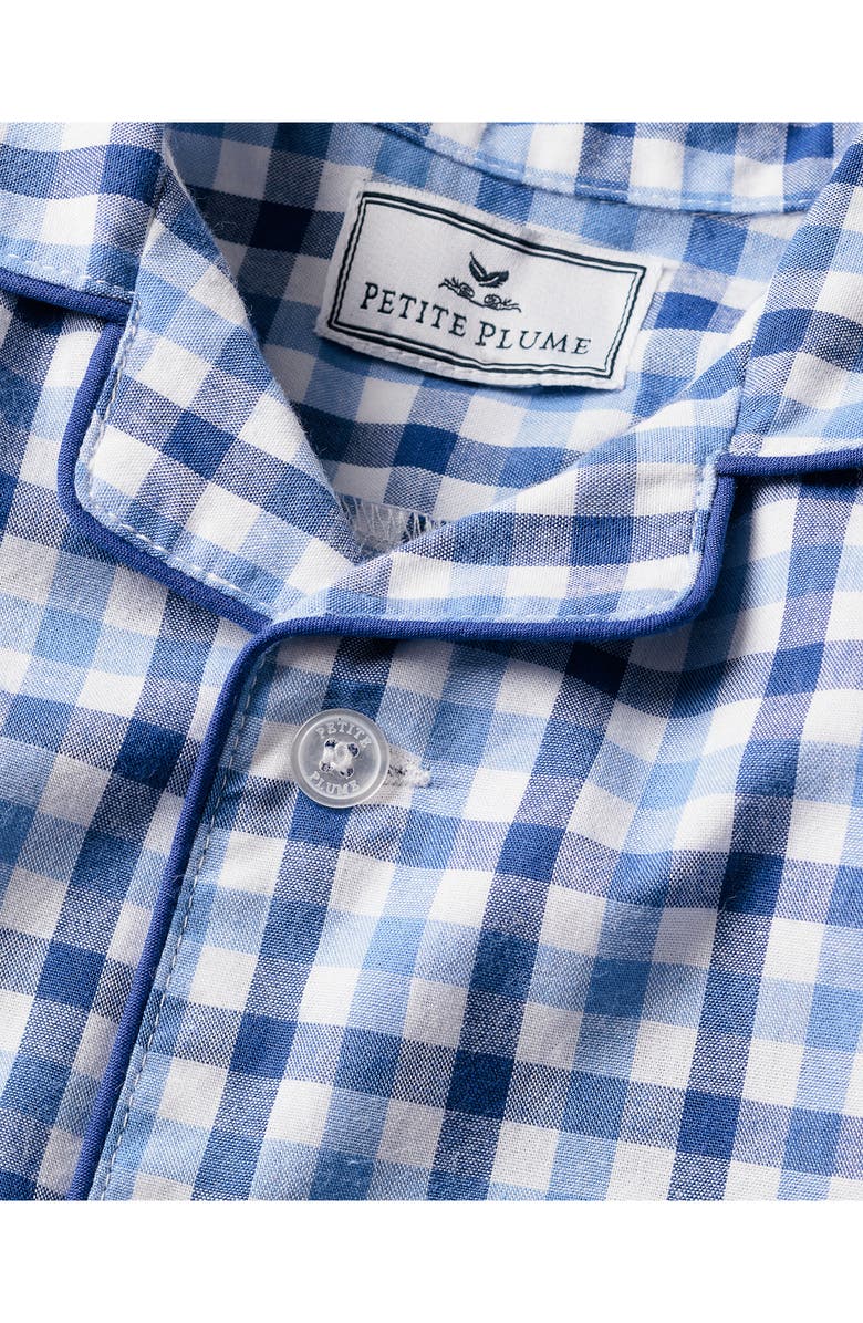 Petite Plume Gingham Summer One-Piece Romper Pajamas, Alternate, color,