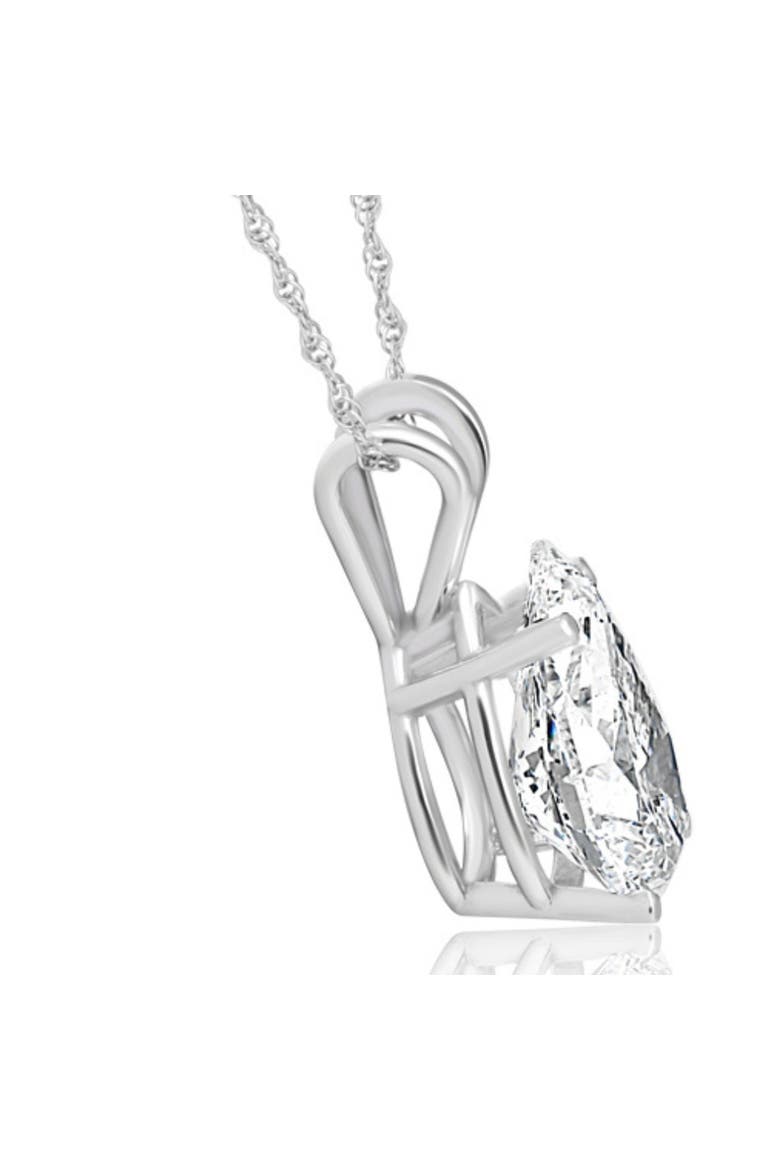 1Ct Pear Solitaire Diamond Pendant Necklace 14k Gold Lab Grown, Alternate, color, 14k White Gold