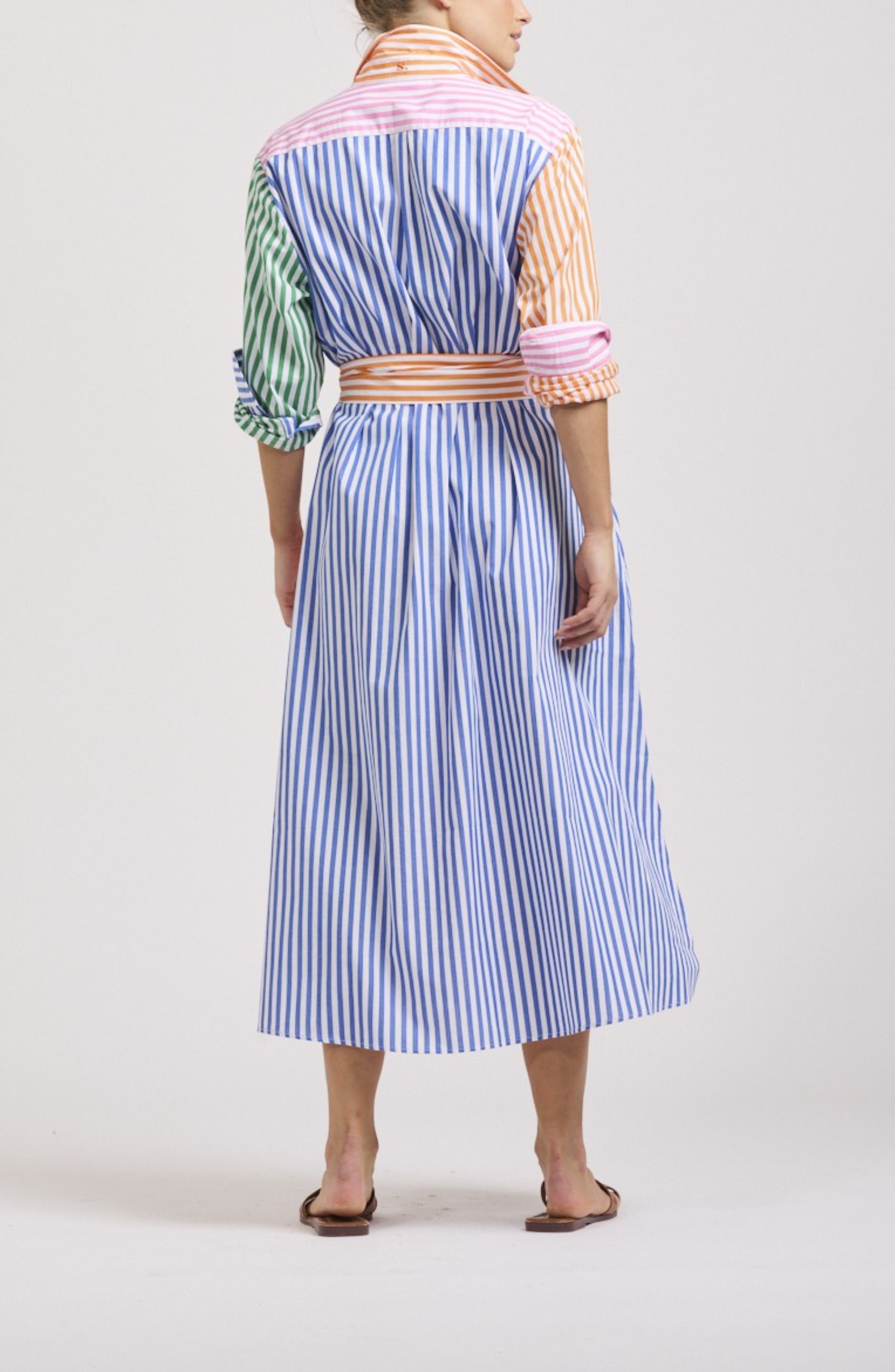 Mixed Stripe Long Sleeve Shirtdress - image 2
