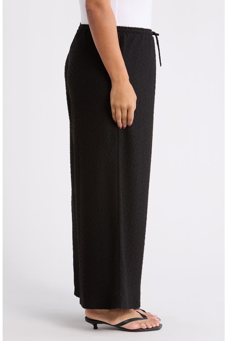 Textured Drawstring Pants, Alternate, color, RICH BLACK