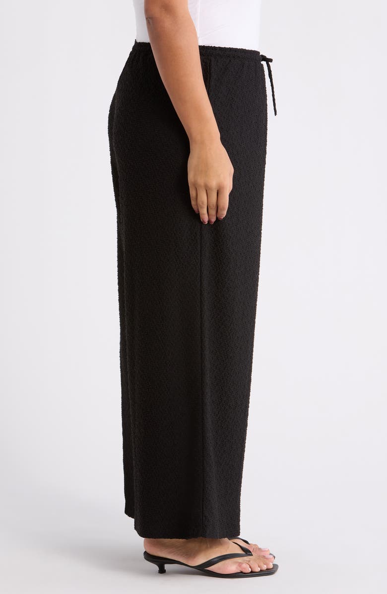 Vince Camuto Textured Drawstring Pants, Alternate, color, Rich Black