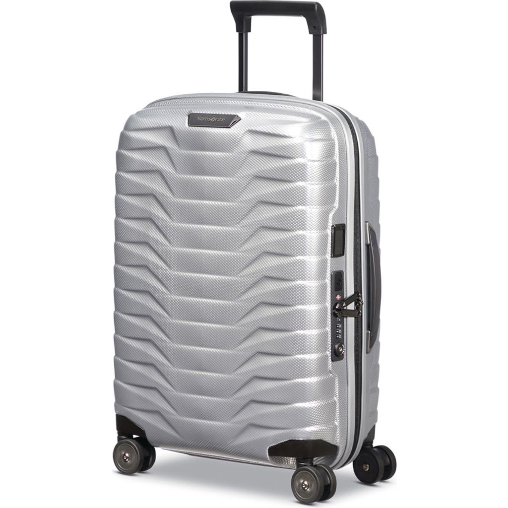 Samsonite Proxis Global Carry-on Hardside Tsa Friendly Spinner In Silver