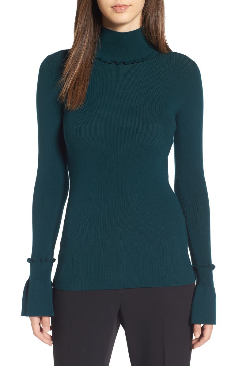 Lewit Ruffle Detail Pullover, Main, color, 