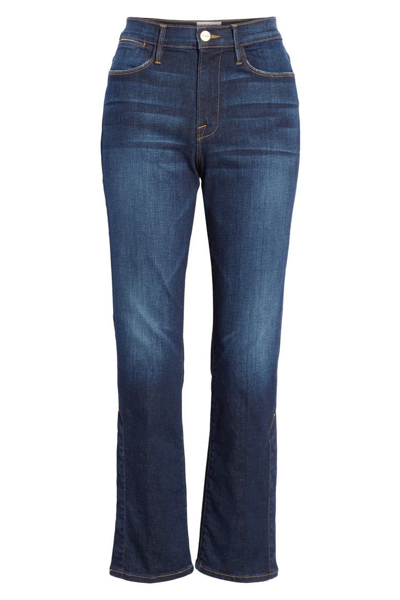 Le High Straight Snap Away Hem Jeans, Alternate, color, MERIBEL