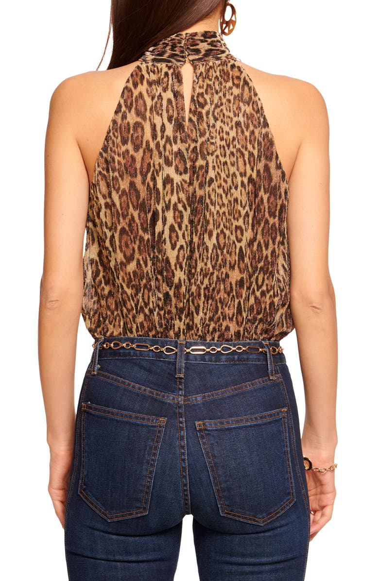 Ramy Brook Lilla Metallic Leopard Print Top, Alternate, color, Animal Stripe