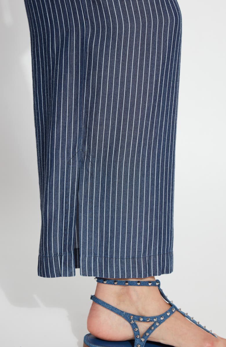 Lysse Delilah Pinstripe Wide Leg Twill Pants, Alternate, color,