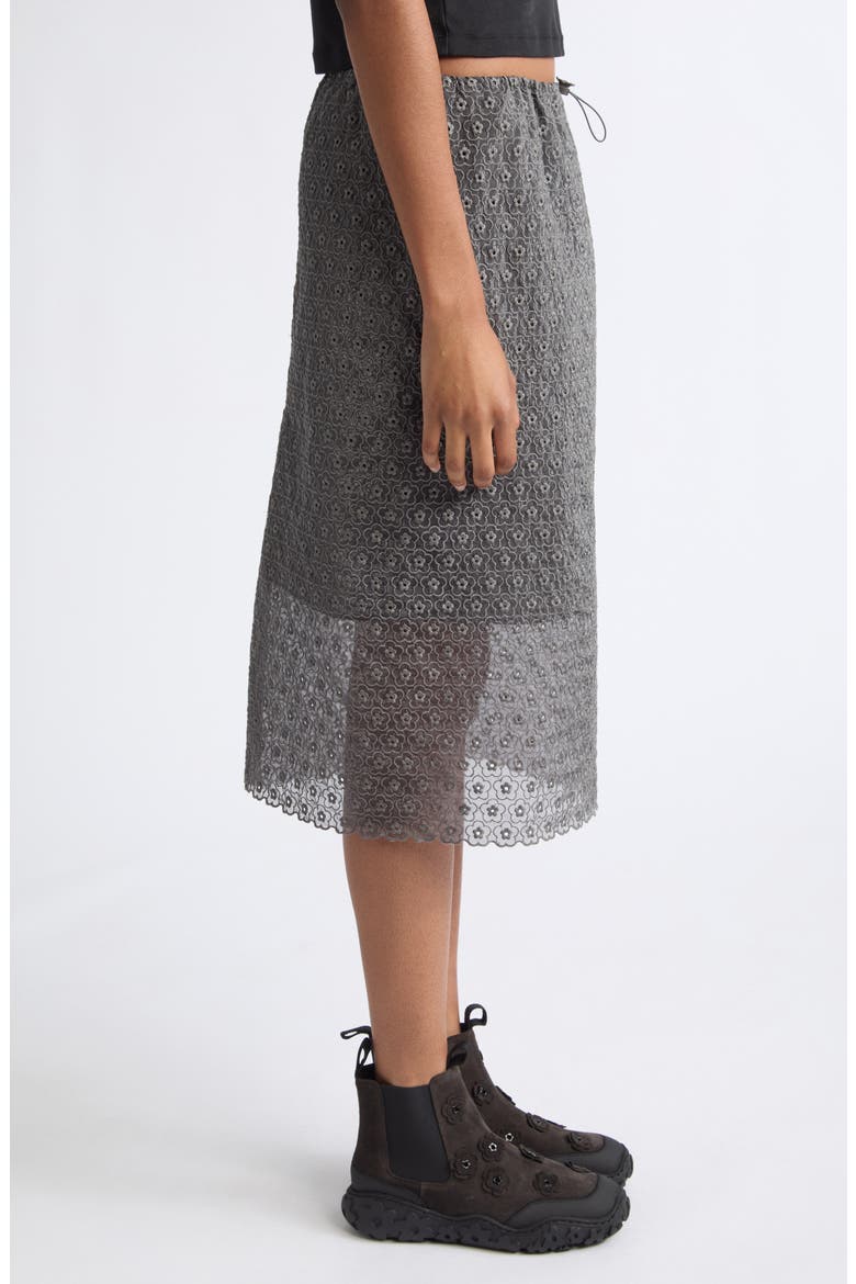 Bria Meadow Embroidery Cotton Blend Skirt, Alternate, color, GREY