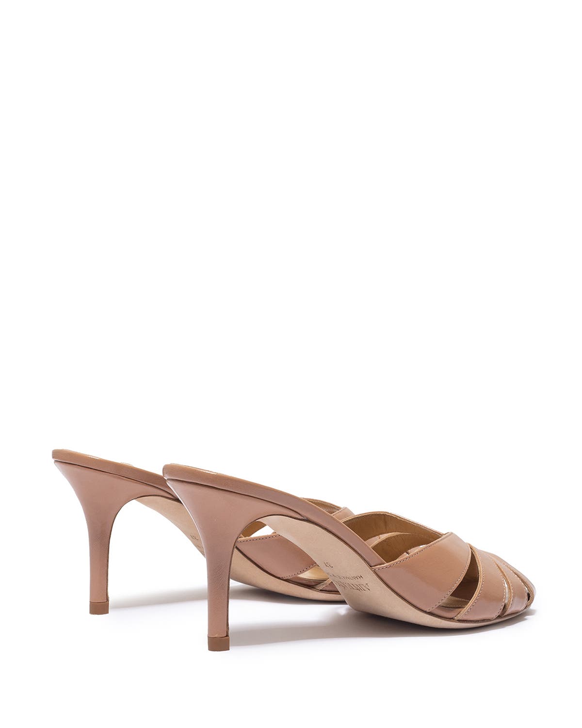 Savona 75 Peep Toe Slide, Alternate, color, Walnut