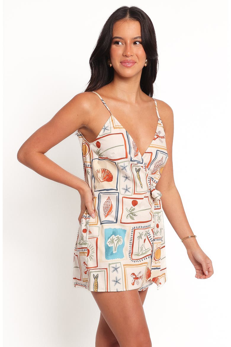 Sardinia Print Cotton Wrap Romper, Alternate, color, SARDINA