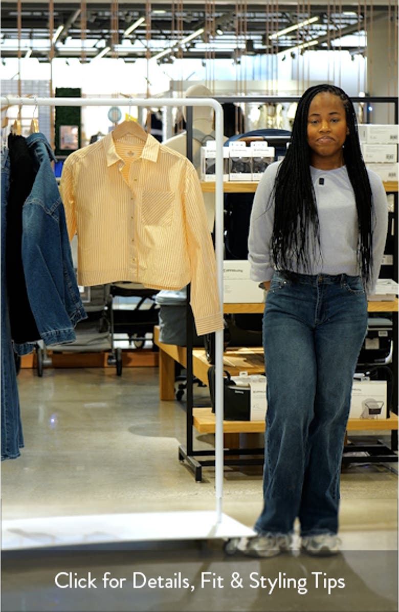 Stripe Boxy Crop Shirt, sales video thumbnail