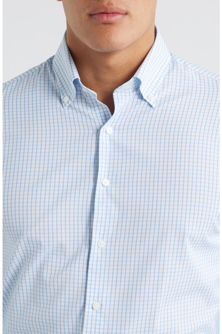 Hanford Check Performance Twill Button-Down Shirt, Alternate, color, COTTAGE BLUE