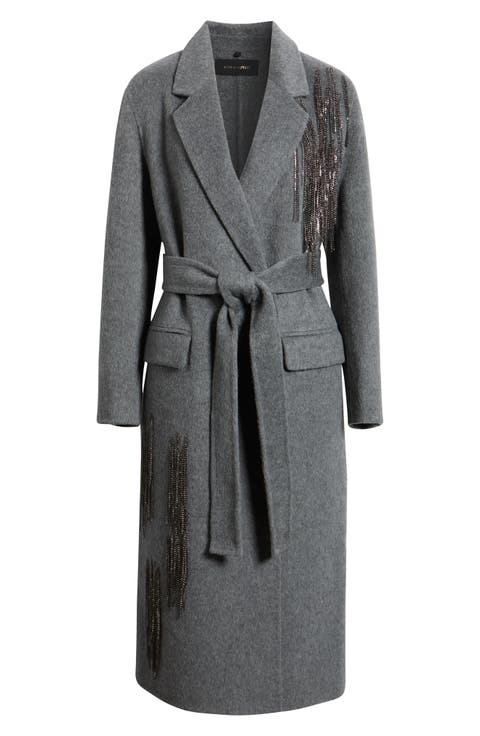 Sydni Wool & Silk Blend Wrap Coat