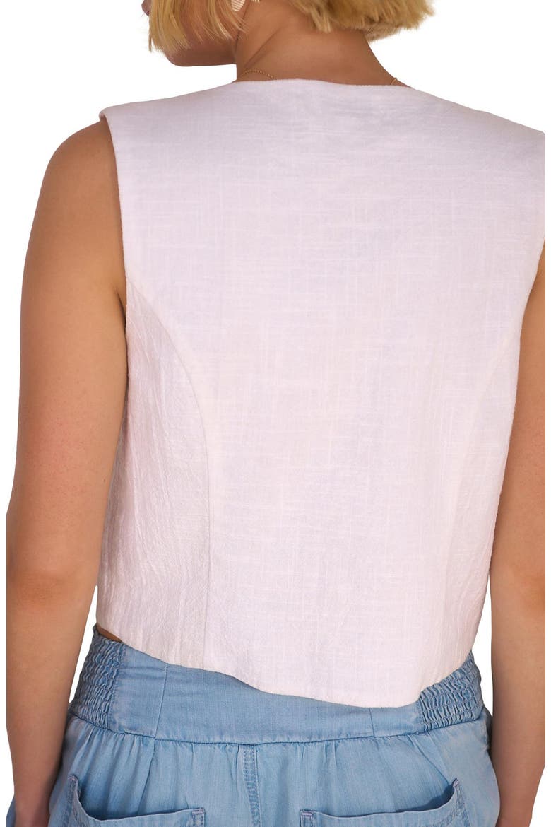 Floral Embroidered Front Tie Vest, Alternate, color, WHITE