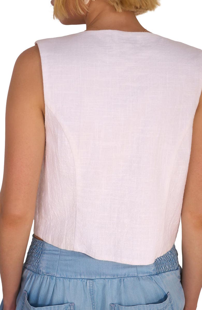 NEXT Floral Embroidered Front Tie Vest, Alternate, color, White