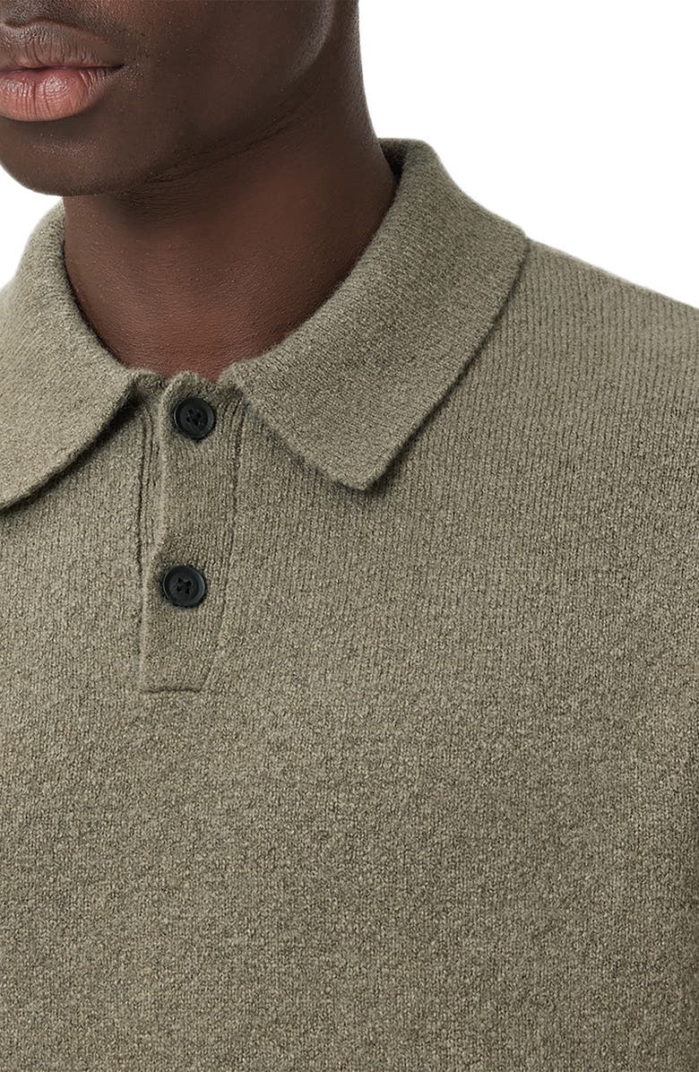 AllSaints Patern Long Sleeve Polo, Alternate, color, Dusky Green