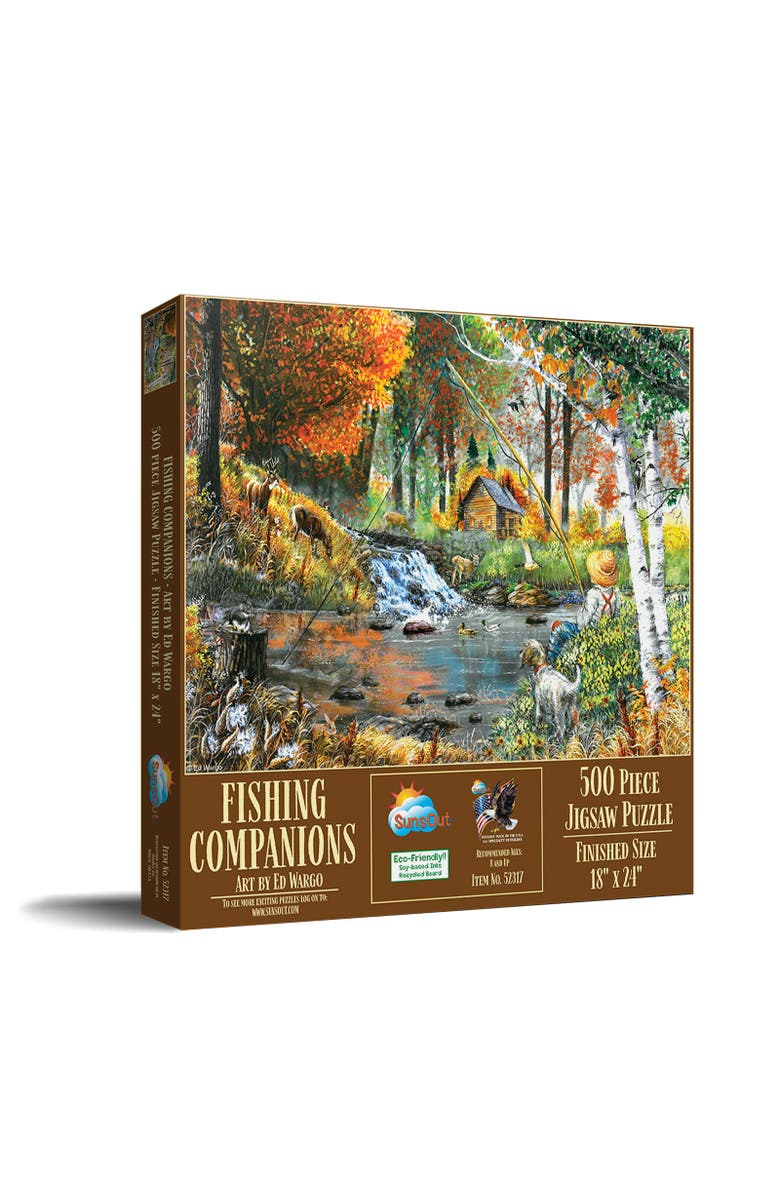 Sunsout Fishing Companions 500 piece Jigsaw Puzzle for Adults, Main, color, Multicolor