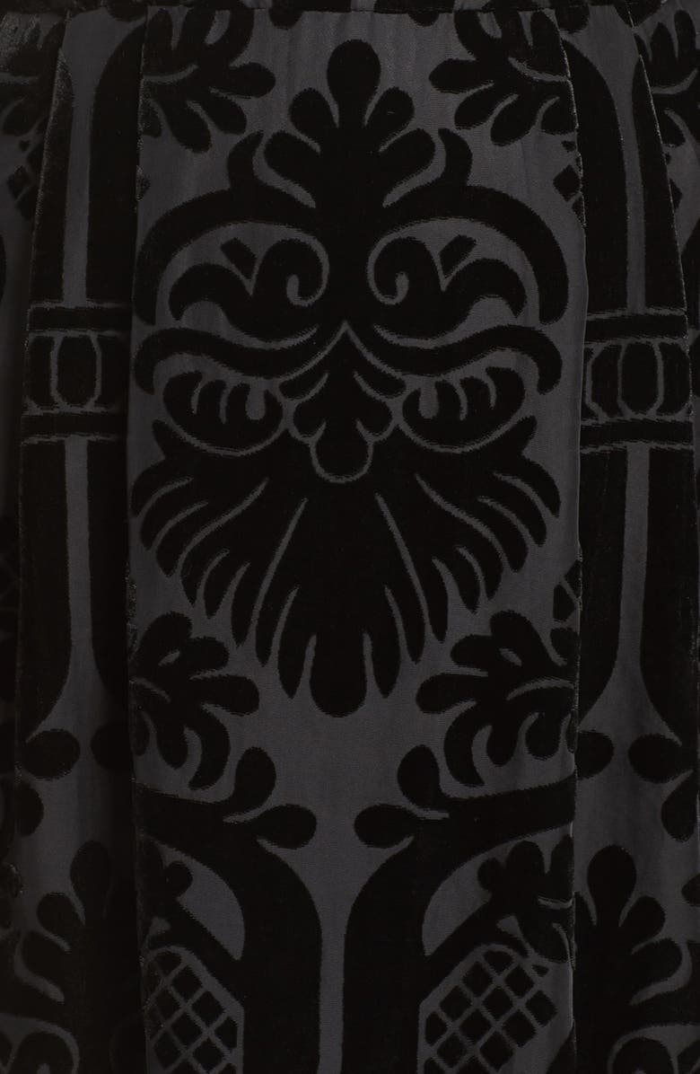 Eliza J Burnout Velvet Fit & Flare Dress, Alternate, color,